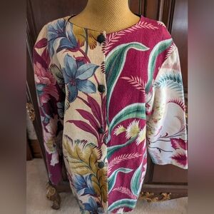 Retta Jane Vintage Fabric Barkcloth Fabric Jacket Coat